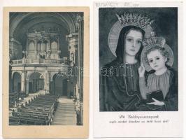 Budapest VIII. Templom belsők - 8 db RÉGI képeslap / 8 pre-1945 postcards