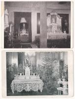 Budapest VIII. Templom belsők - 8 db RÉGI képeslap / 8 pre-1945 postcards