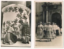 Kalocsa - 8 db főleg RÉGI képeslap: magyar folklór, népviselet / 8 mainly pre-1945 postcards: Hungar...
