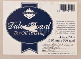 Krnács Ágota (1976-): Honvágy, 2006. Ecolin, színes tus, karton, jelezve jobbra lent, hátoldalán cím...