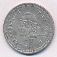 Új-Hebridák 1966. 100Fr Ag T:2 ph. New Hebrides 1966. 100 Francs Ag C:XF edge error Krause KM#1