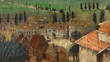 Czene Béla (1911-1999): Olasz táj, 1934. Olaj, vászon. Jelezve balra lent. Hátoldalán 1980 körüli BÁ...