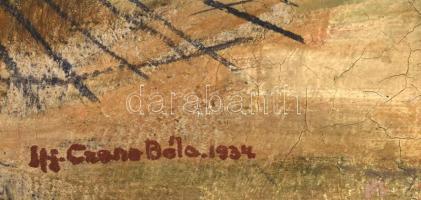 Czene Béla (1911-1999): Olasz táj, 1934. Olaj, vászon. Jelezve balra lent. Hátoldalán 1980 körüli BÁ...