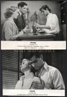 1960 Alfred Hitchcock ,,Psycho" című filmjének jelenetei és szereplői, 19 db vintage produkciós filmfotó, 18x24 cm és 24x16 cm között