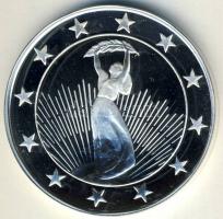 DN "Eurófantáziák-Szabadság-szobor" Ag emlékérem, 20,7g T:PP Csak 2000db! Tanúsítvánnyal! ...