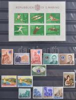 San Marino kis tétel, sorok, sortöredékek 1929-1989 A/4 berakóban / Lot, sets, stamps in A/4 stockbo...