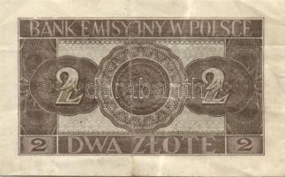 Német 3. Birodalom / Megszállt területek általános kiadás 1939. 2RM 2klf variáns (száraz bélyegzővel...