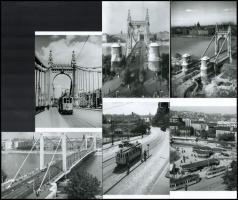 Különböző időben készült felvételek budapesti villamosokról, 6 db mai nagyítás régi negatívról, 10x15 cm