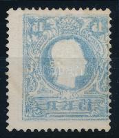 1858 15kr II. típus sötétkék / dark blue, látványos színátnyomattal / with offset. Certificate: Strakosch