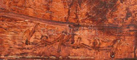 Lakner László (1936-): J' ecris ton nome, 1995. Olaj, vászon, jelezve jobbra lent. 50×86,5 cm. ...