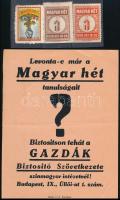 1938-30 Magyar Hét. Reklám szórólap és 3 db levélzáró