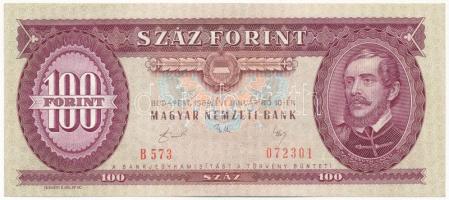 1989. 100Ft "B 573 072301" T:I- / Hungary 1989. 100 Forint "B 573 072301" C:AU Adamo F36