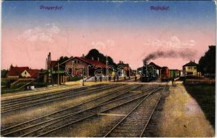 1918 Pragersko, Pragerhof bei Marburg; Bahnhof / railway station, locomotive