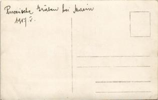 1917 Russische Gräben bei Macin / Orosz lövészárkok Romániában, Macinban / WWI Russian military tren...