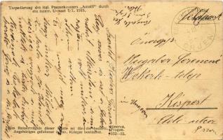 K.u.K. Kriegsmarine. Torpedierung des ital. Panzerkreuzers "Amalfi" durch ein österr. U-Bo...