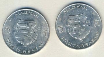 1947. 5Ft Ag "Kossuth" (2x) T:2