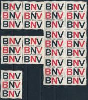 23 db levélzáró bélyeg összefüggésekben 2 db stecklapon