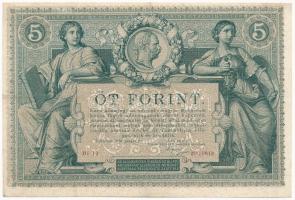 1881. 5Ft / 5G B1 12 28 13812 piros sorszámozással T:III szép papír / Austro-Hungarian Monarchy 1881. 5 Forint / 5 Gulden with B1 12 28 13812 red serial number C:F fine paper Adamo G127., Kodnar 107.