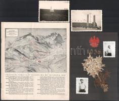 1936 Berlini olimpia tétel 4 db-os tétel 7 lapos ismertető, 2 fotó, sportoló emléklap