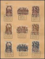 1923 Bélyeggyűjtők hete 9 db levélzáró lapon, lebélyegezve