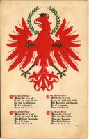 Der rote Tiroler Adler! Fritz Gratl / Coat of arms of Tyrol, Austria. Embossed / Tirol címere a nagy vörös sas. Dombornyomott