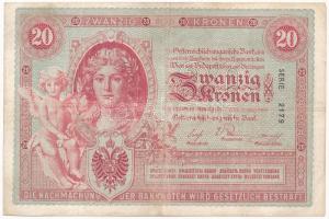 1900. 20K "2179 045077" T:III,III- / Hungary 1900. 20 Corona "2179 045077" C:F,V...