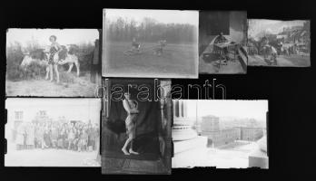 cca 1945 előtt készült privát felvételek, 13 db vintage NEGATÍV üveglemezen, 9x6 cm