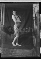 cca 1945 előtt készült privát felvételek, 13 db vintage NEGATÍV üveglemezen, 9x6 cm