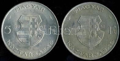 1947. 5Ft Ag "Kossuth" (2x) T:2