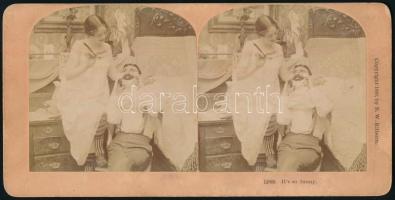 1899 Borotva a nő kezében - sztereófotó