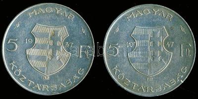 1947. 5Ft Ag "Kossuth" (2x) T:2