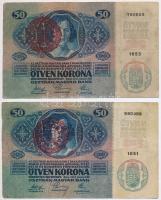 1914. 50K piros "MAGYARORSZÁG" felülbélyegzéssel (5x) T:III Adamo K24B