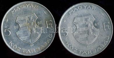 1947. 5Ft Ag "Kossuth" (2x) T:2