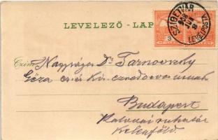 1908 Szigetvár, Vásár tér, vár. Kozáry Ede kiadása + "SZIGETVÁR LEVÉLPOSTA" (EK)