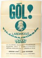 cca 1967 ,,Gól! - labdarugó világbajnokság, London, 1966" című amerikai film magyar plakátja, hajtogatva, 82,5x56,5 cm