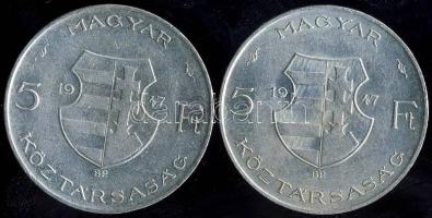 1947. 5Ft Ag "Kossuth" (2x) T:2