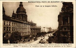 Esperantista Festo en Budapest 1921! Parto de la hungara cefurbo / Eszperantó Fesztivál Budapesten 1921-ben. Hátoldalon aláírások / Esperanto Festival in Budapest. Signatures on the backside + "Dro. Lajos de Győry Nagy Delegito de U.E.A. Miskolcz Hungario"