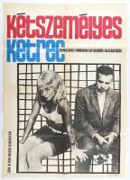 1968 ,,Kétszemélyes ketrec" című csehszlovák film magyar plakátja, Somorjai Imre (1914-1996), 82,5x56,5 cm