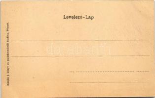 Pécs, Ferenciek utca, templom, Schwartz J. fia és Hertz György üzlete. Domján J. kiadása (felszíni s...