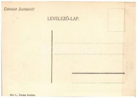 Zsolna, Sillein, Zilina; Budatini várrom, vasúti sín. Biel L. kiadása / Budatín castle, railway trac...
