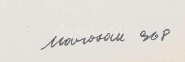 Marosán Gyula (1915-2003): Körkörös formák, 1968. Filctoll, karton, jelzett, lap jobb szélén apró fo...