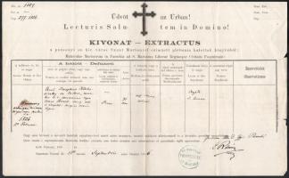 1866-1940 2 db pozsonyi halotti anyakönyvi kivonat és keresztlevél Pozsonyszöllős