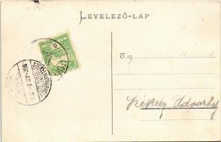 1906 Segesvár, Schässburg, Sighisoara; Toronyóra, tér. Teutsch / clock tower, square (EK)