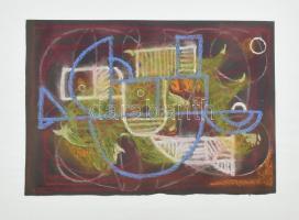 Marosán Gyula (1915-2003): Absztrakt formák, 1940. Pasztell, papír, jelezve balra lent. Papírra kasírozva. 35×50 cm. / pastel on paper, signed lower left