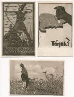 6 db RÉGI magyar irredenta képeslap / 6 pre-1945 Hungarian irredenta propaganda art postcards