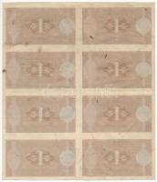 1938. 1P fázisnyomat 8db-os ívben, előlap csak alapnyomat T:III fo. / Hungary 1938. 1 Pengő phase pr...