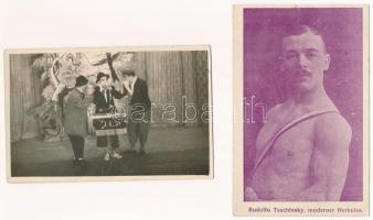 4 db RÉGI motívum képeslap: cirkusz / 4 pre-1945 motive postcards: circus