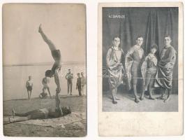 4 db RÉGI motívum képeslap: cirkusz / 4 pre-1945 motive postcards: circus