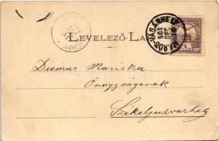 1900 Marosvásárhely, Targu Mures; Szent György utca részlete, piac, Abbazia Kávéház, Méder szálloda....