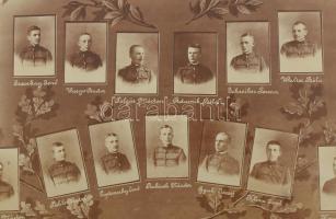 1909 M. Kir. Pécsi Honvéd hadapródiskola tablófotója, angyalos - koronás nemzeti nagycímerrel díszít...